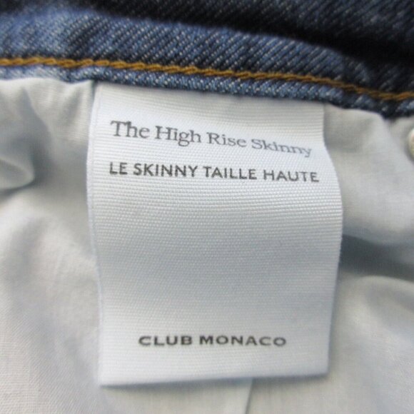 Club Monaco The High Rise Skinny Jeans Women's Size 29 Indigo Denim Travel 548 - Picture 5 of 13